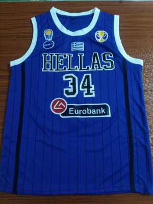 34 Antetokounmpog 2019 Greece Fiba jersey blue